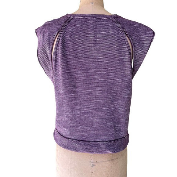 Vimmia Heather Purple Cap Sleeve Workout Shirt Top S - Picture 2 of 7
